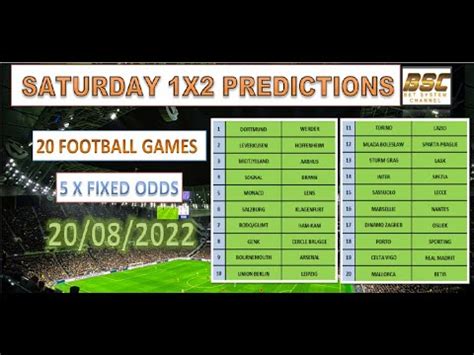 Saturday Football Predictions .
